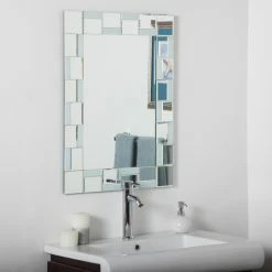 Budget π Decor Wonderland Frameless Mirrors Décor Wonderland Quebec Modern Bathroom Wall Mirror - 24W X 32H In. π―