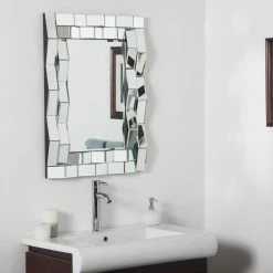 Brand new β€οΈ Decor Wonderland Frameless Mirrors Décor Wonderland Iso Modern Bathroom Wall Mirror - 24W X 32H In. π§¨