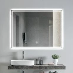 Cheap π― Bathroom Vanity Decor Wonderland Vanta XL Rectangular Metal Framed LED Bathroom Mirror With Fog Free Feature 23.6 X 31.5 In. β
