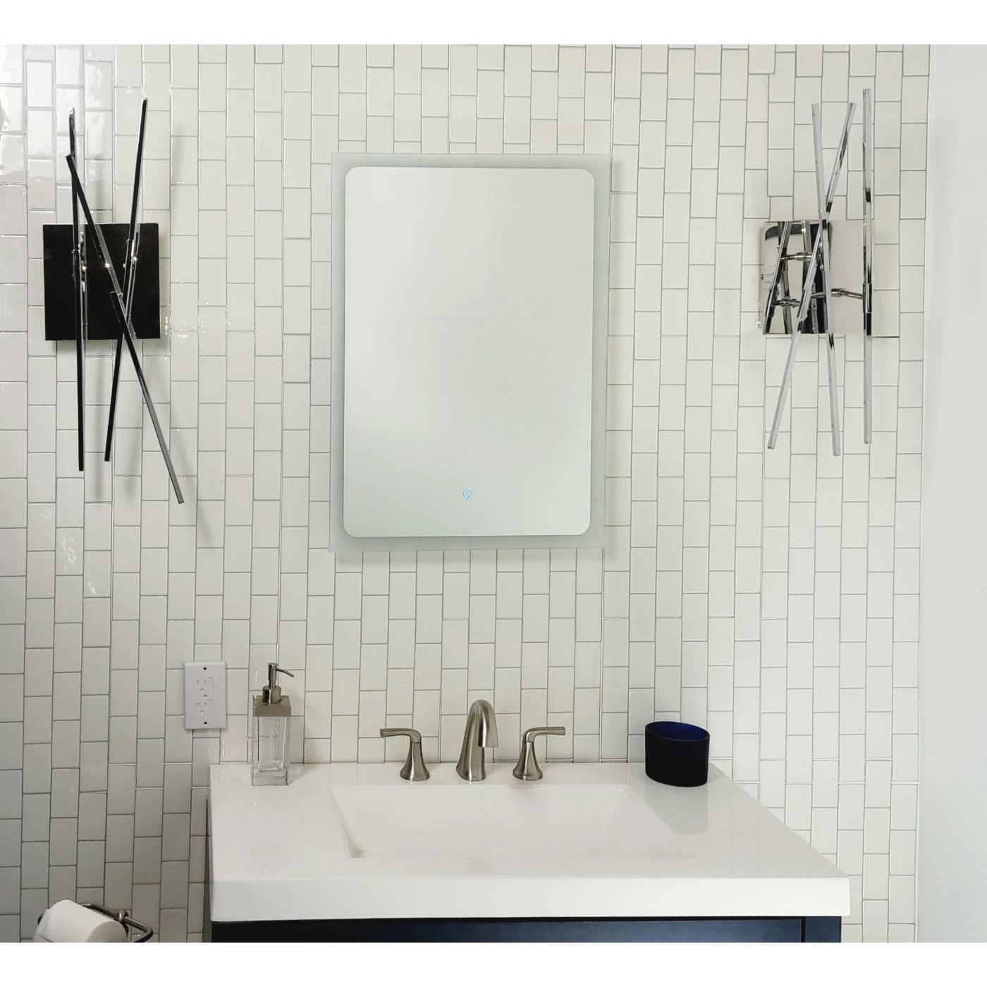 Buy 🛒 Frameless Mirrors Decor Wonderland Brenell Touch ON/OFF LED Bathroom Vanity Mirror 19.75 X 27.5 In. 👏