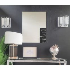 Best deal 𧨠Frameless Mirrors Decor Wonderland Brenda Etched Modern Frameless Wall Mirror With Dual Mounting Brackets π§¨
