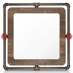 Promo 👍 Wall Furniture Of America Gerlach Mirror - Reclaimed Oak 🧨