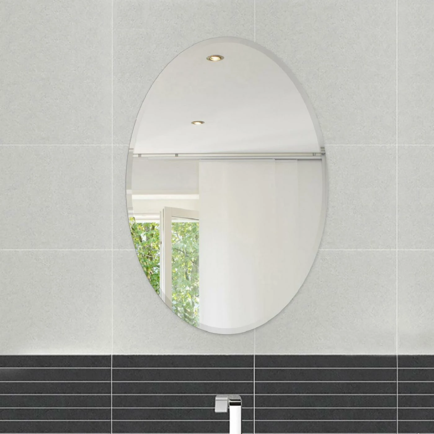 Best reviews of π― Fab Glass And Mirror Frameless Oval Beveled Wall Mirror π