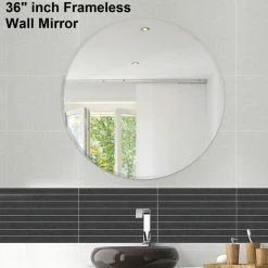 Cheapest 🌟 Fab Glass And Mirror Frameless Round Beveled Wall Mirror 😍
