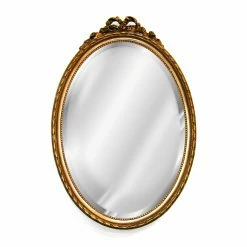Wholesale ⭐ Wall Hickory Manor House Oval Mirror With Bow - 18W X 27H In. ✔️