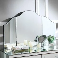 Cheapest 🛒 Frameless Mirrors Inspired Home Liliana Frameless Trifold Tabletop Vanity Mirror - 32.5W X 20.9H In. 👍
