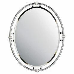 Outlet ❤️ Frameless Mirrors Kichler Pocelona Vanity Mirror - Chrome - 24W X 30H In. ✔️