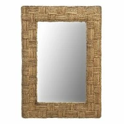 Deals 😀 KOUBOO Rectangular Chequered Buri Rope Wall Mirror - 24W X 36H In. ✨
