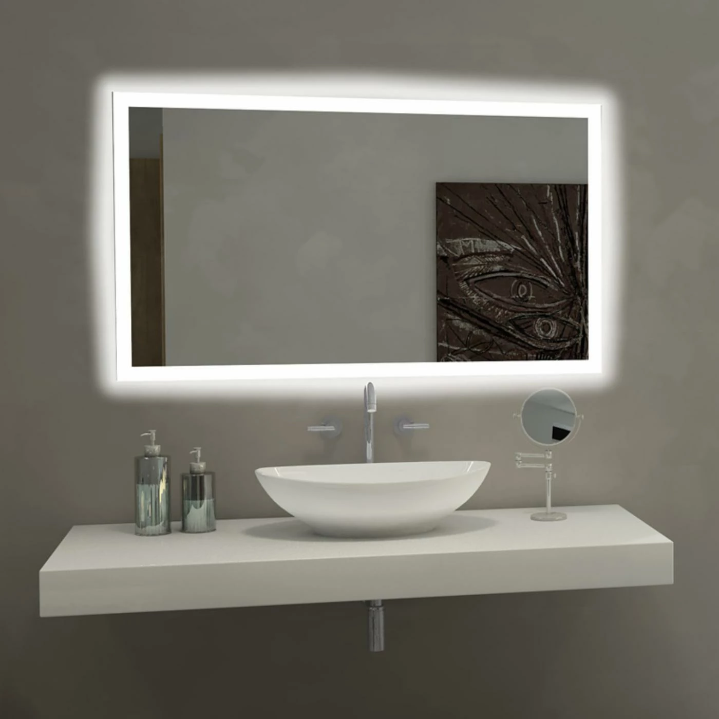 Hot Sale ๐ Bathroom Vanity Paris Mirror Rectangle Bathroom Mirror With LED Backlights โ๏ธ