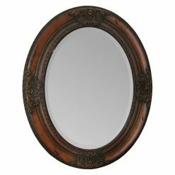 Hot Sale 🧨 Renwil Ren-Wil Hand Carved Solid Wood Wall Mirror - 24W X 30H In. 🔔