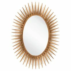 New 🤩 Surya Antique Gold Sunburst Wall Mirror - 30W X 42H In. 👏