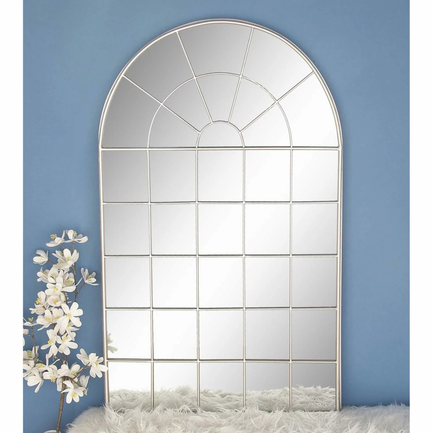 Discount π₯ DecMode Arched Windowpane Wall Mirror - 34W X 56H In. π§¨