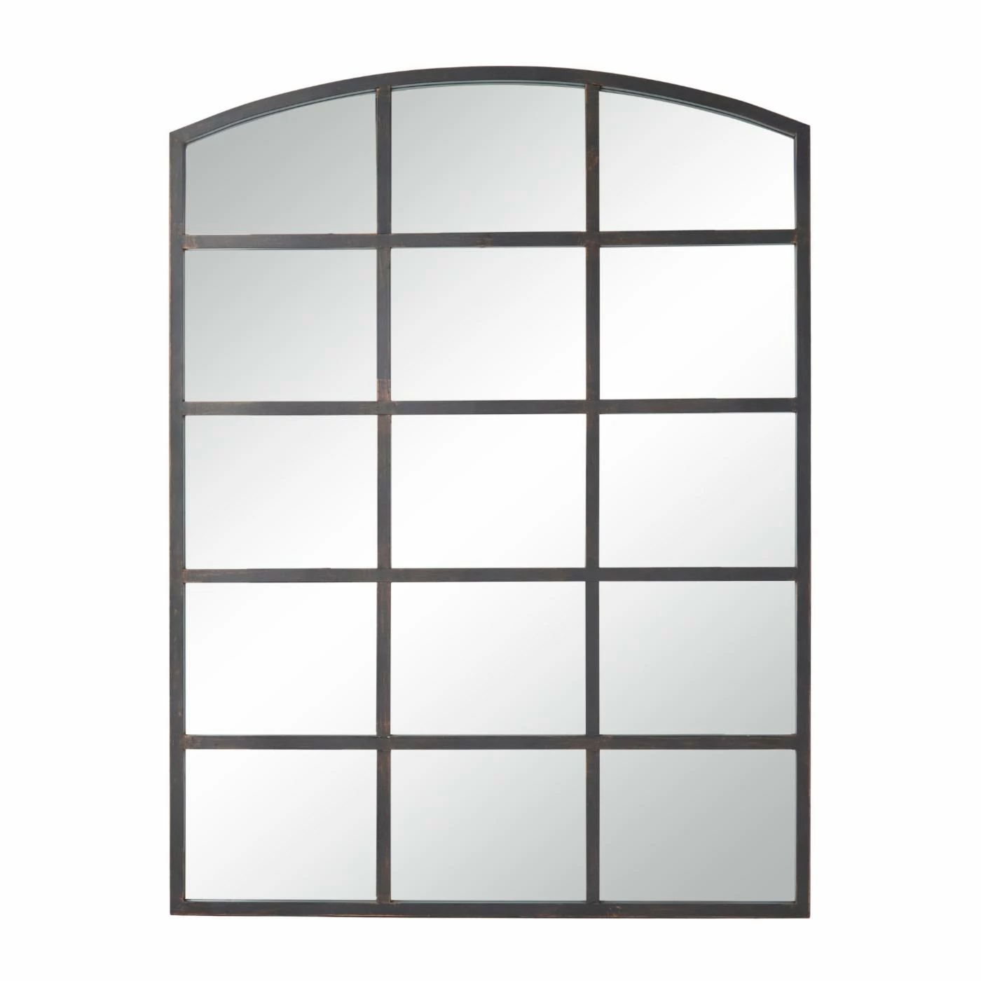 Best reviews of π₯ DecMode Wood And Iron Arched Window Paneled Glass Wall Mirror - 36W X 48H In. π€©
