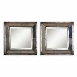 Hot Sale π Mirror Sets Uttermost Davion Squares Wall Mirrors - Set Of 2 - 18W X 18H In. π