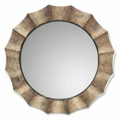 Best Sale 😍 Uttermost Gotham Silver Leaf & Black Wall Mirror - 41 Diam. In. 👏