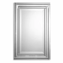 Promo 😉 Bathroom Vanity Uttermost Alanna Beveled Mirror Framed Vanity Mirror - 22W X 34H In. ⭐