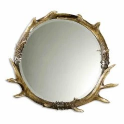 Coupon 😀 Uttermost Stag Horn Decorative Wall Mirror - 26W X 24H In. 🧨