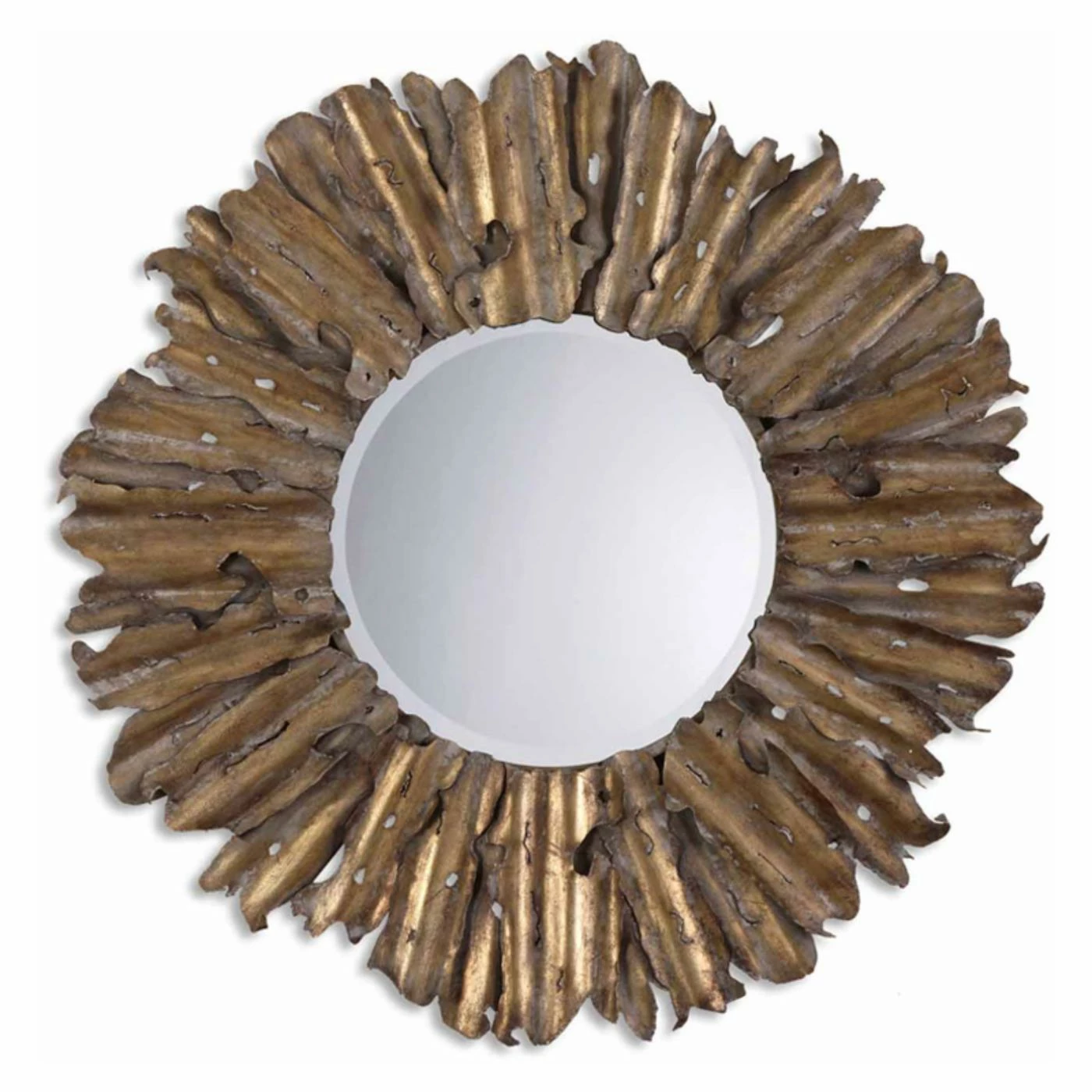 Deals π Uttermost Hemani Abstract Metal Sunburst Wall Mirror - 42.75 Diam. In. π