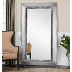 Brand new 👏 Floor & Leaning Uttermost Lucanus Oversized Silver Leaner Mirror - 43.5W X 73.5H In. 😀