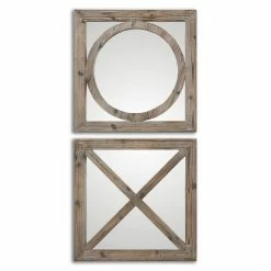 Deals π Mirror Sets HN Home Arion Modern Farmhouse Wooden Mirrors - Set Of 2 - 18W X 18H In. π€©
