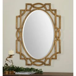 New 🤩 Wall Uttermost Margutta Gold Oval Mirror - 29.5W X 41H In. 🔔