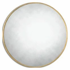 New π Wall HN Home Takoma Boho Round Gold Mirror - 43 Diam. In. π