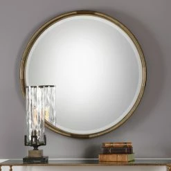 Brand new 😉 Wall Uttermost Finnick Iron Coil Round Mirror ⌛