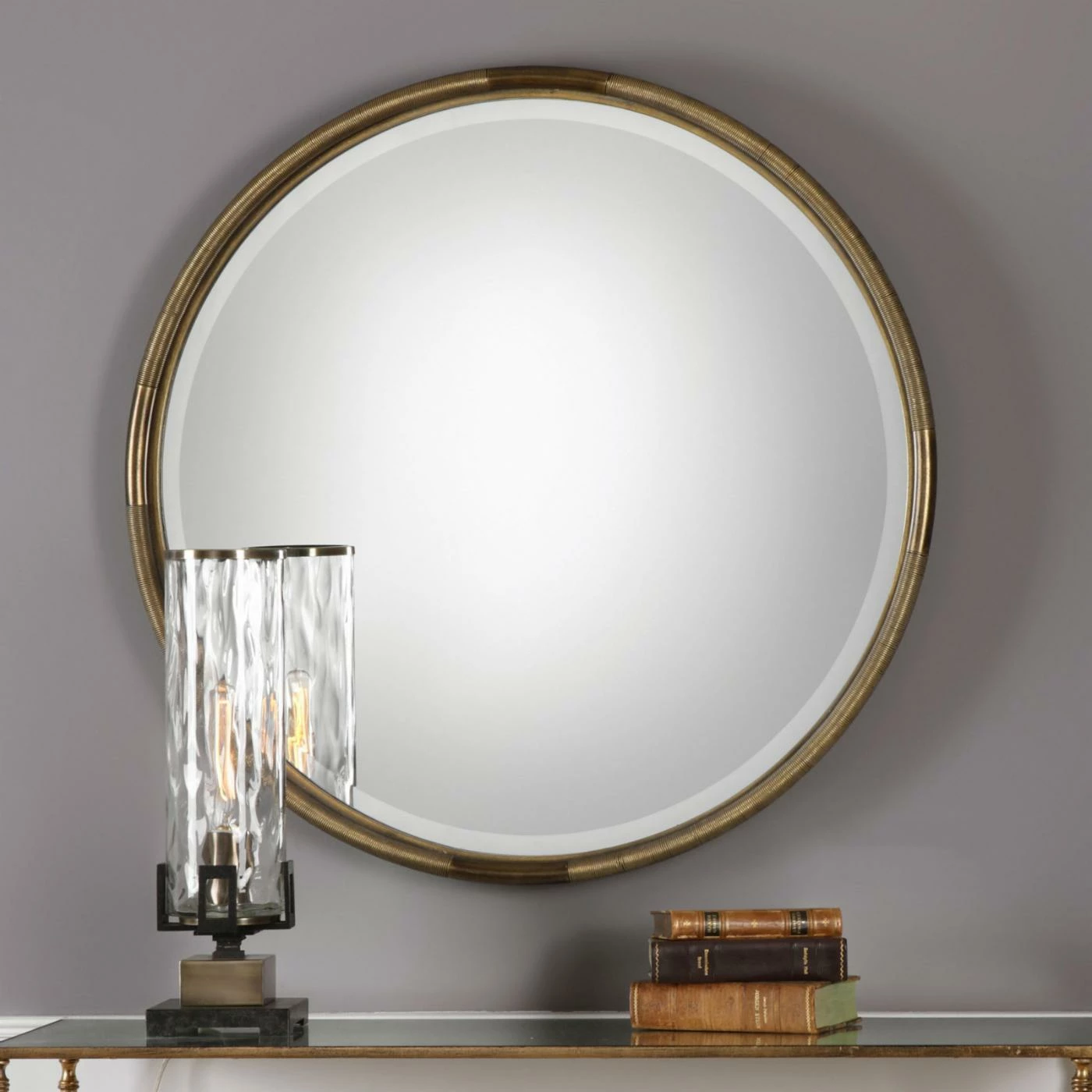 Brand new π Wall Uttermost Finnick Iron Coil Round Mirror β