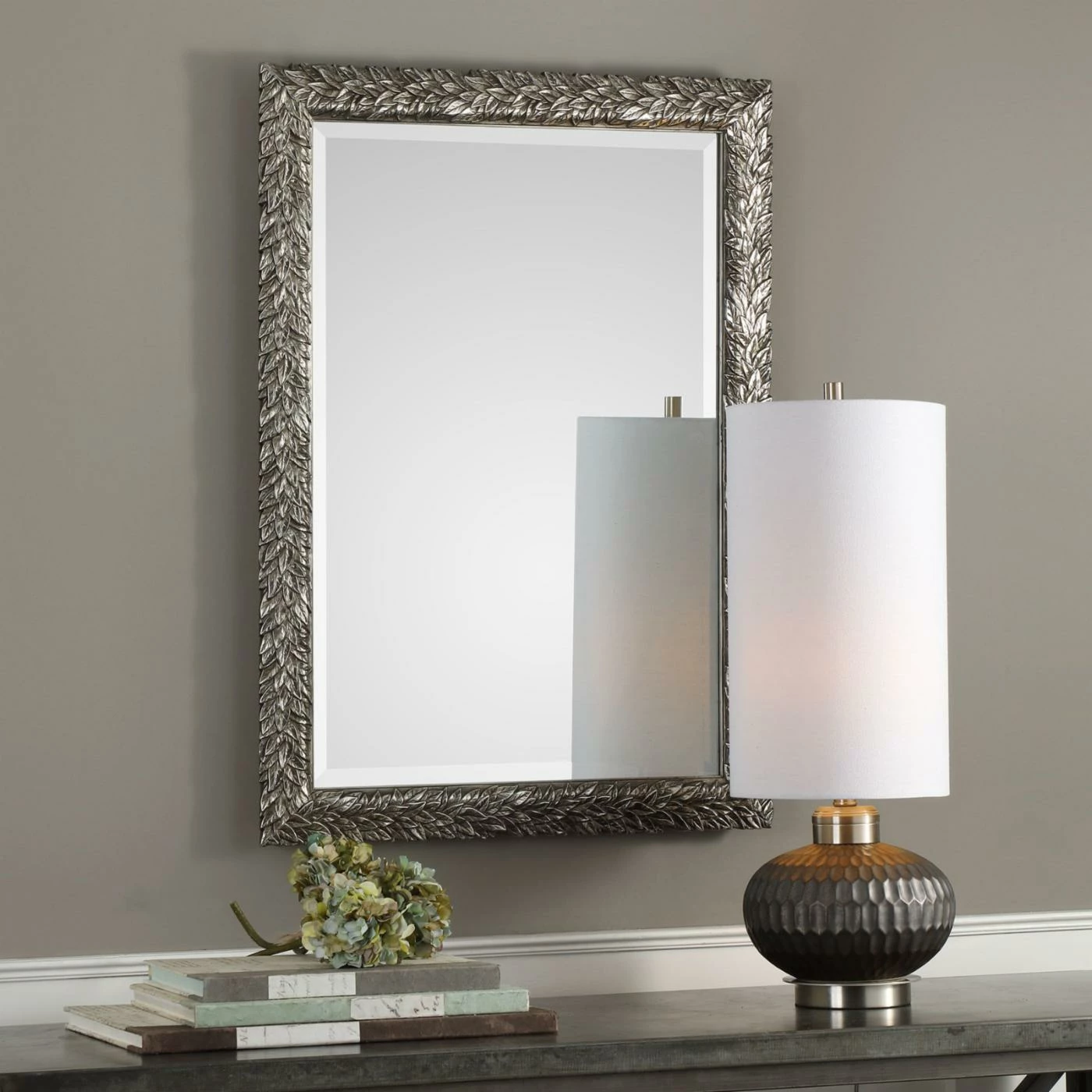Best deal ⭐ Wall Uttermost Evelina Silver Leaves Mirror - 24.625W X 34.625H In. 🥰