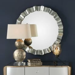 Best Pirce π Wall Uttermost Sabino Scalloped Round Mirror - 39W X 39H In. π