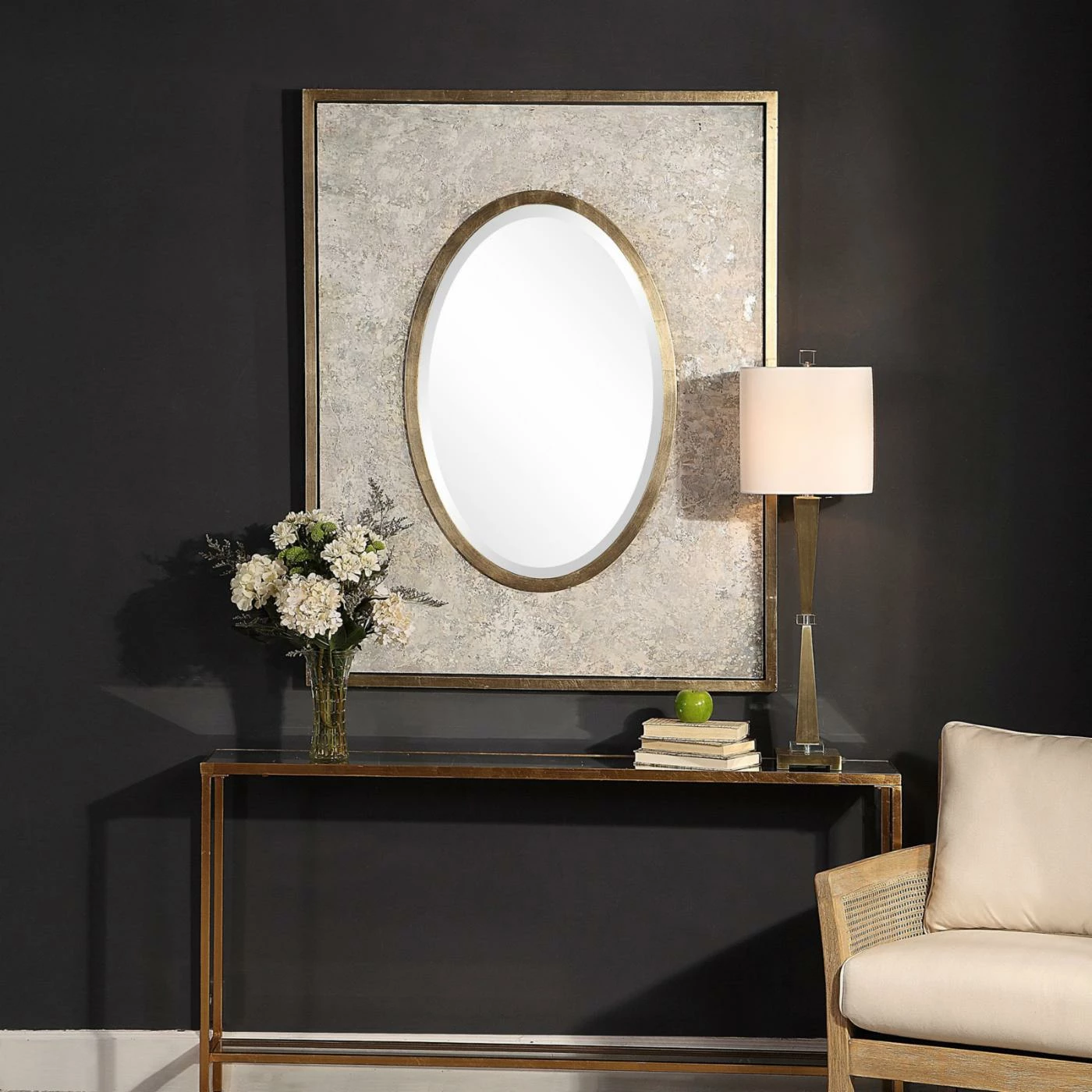 New 🌟 Uttermost Gabbriel Aged Oval Wall Mirror - 42W X 54H In. 😉