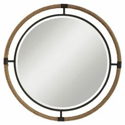 Deals ✔️ Uttermost Melville Coastal Round Wall Mirror - 36.25 Diam. In. ⭐