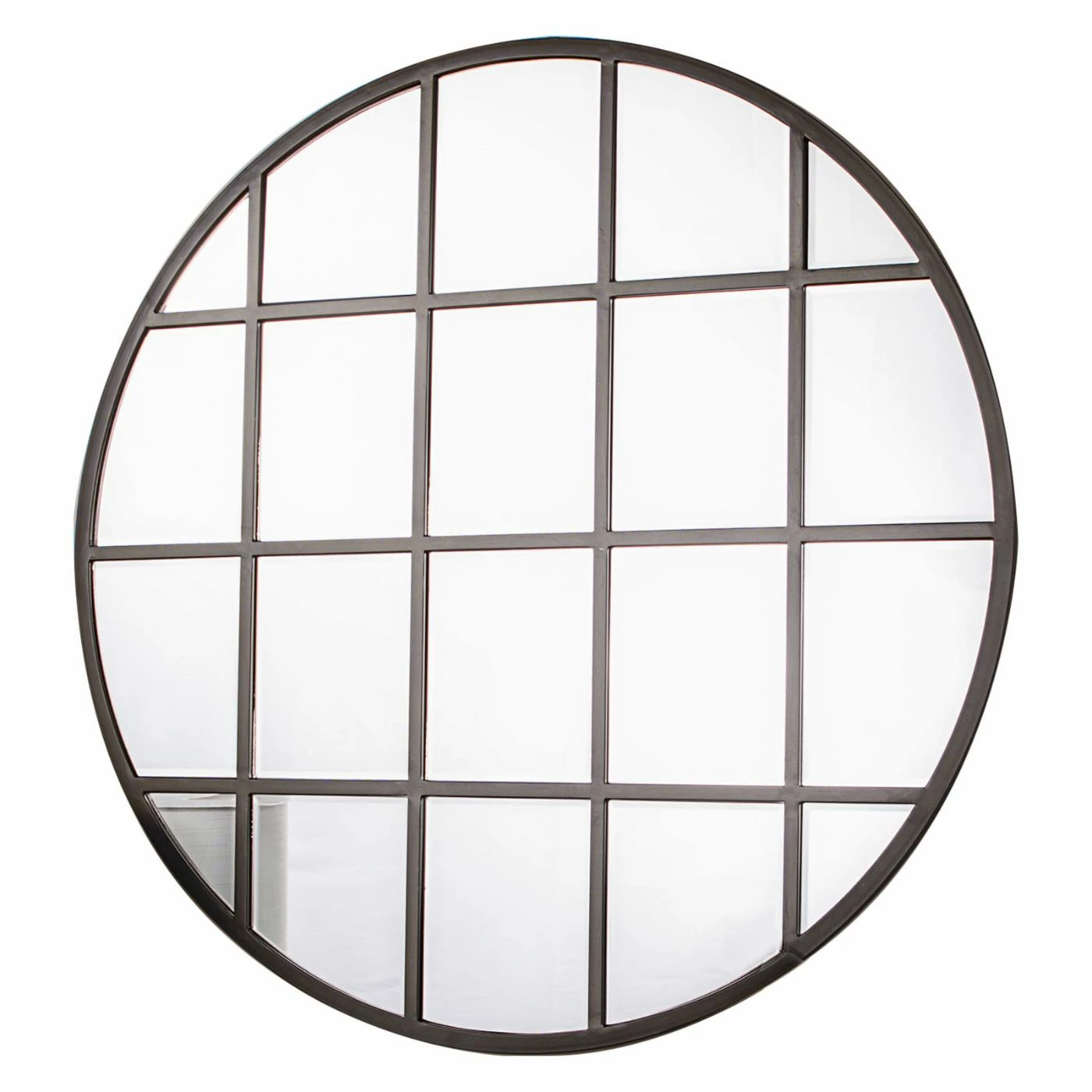 Buy ๐ Walker Edison Round Beveled Window Wall Mirror - 40W X 40H In. ๐