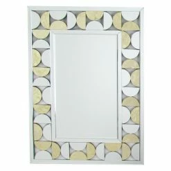 Budget 🌟 Wall Wayborn Rectangular Beveled Gold Leaf Mirror 😀