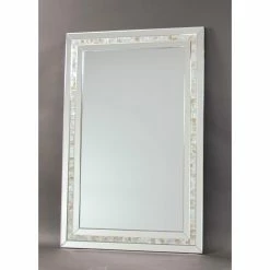 Outlet 🎁 Wayborn 👩 Mother Of Pearl Beveled Wall Mirror 🌟