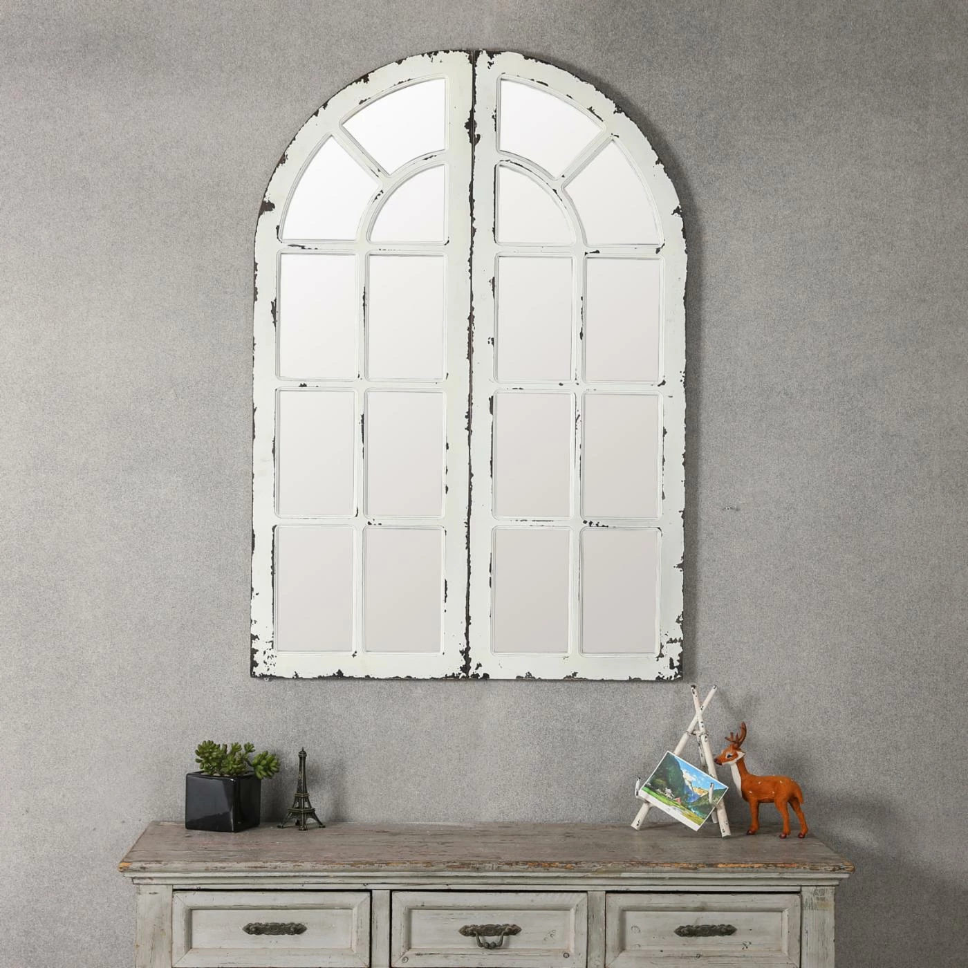 Coupon โจ LuxenHome Arched Window Panel Wall Mirror - 16W X 47H In. - Set Of 2 ๐