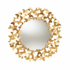 Budget ๐ Baxton Studio Soleil Butterfly Round Wall Mirror - 36 Diam. In. ๐