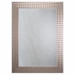 Brand new 👏 Yosemite Home Decor Yosemite Home Silver Blocks Framed Wall Mirror 😉