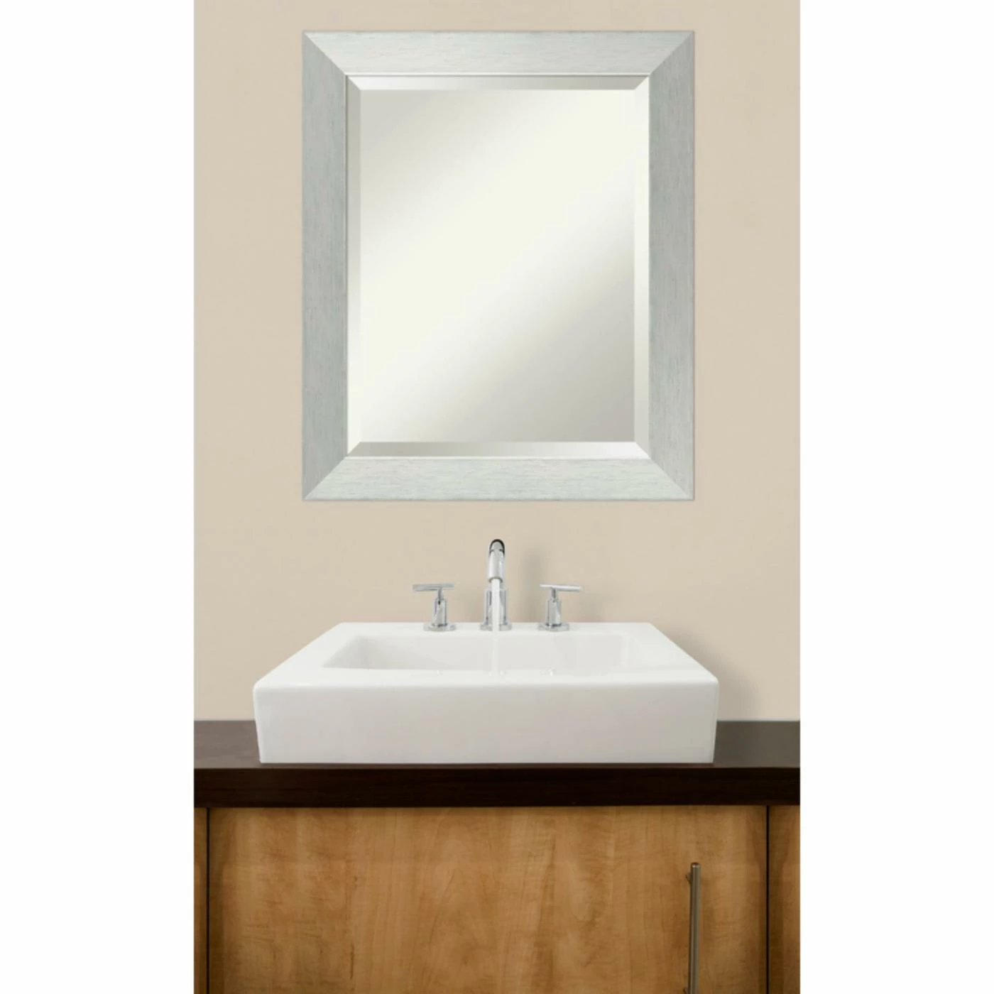 Buy π₯° Bathroom Vanity Amanti Art Bathroom Wall Mirror - Brushed Sterling Silver π - Image 5