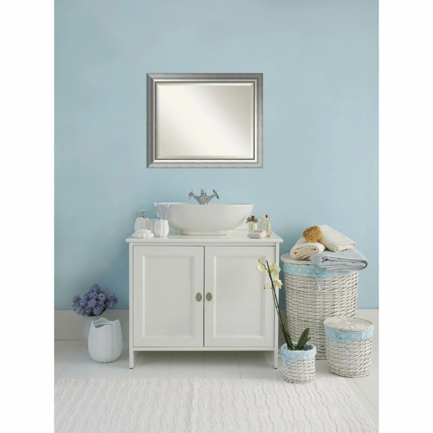 Hot Sale π Bathroom Vanity Amanti Art Bathroom Wall Mirror - Vegas Burnished Silver π€© - Image 5