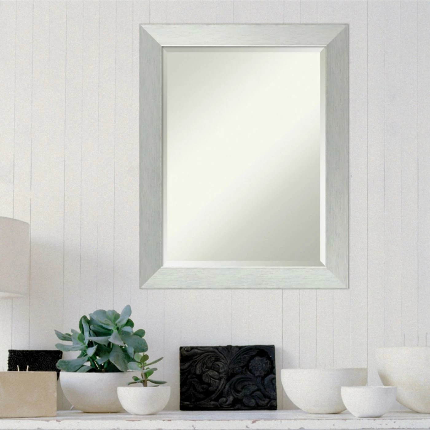 Discount āļø Amanti Art Brushed Sterling Silver Wall Mirror - 22W X 28H In. šÆ - Image 5