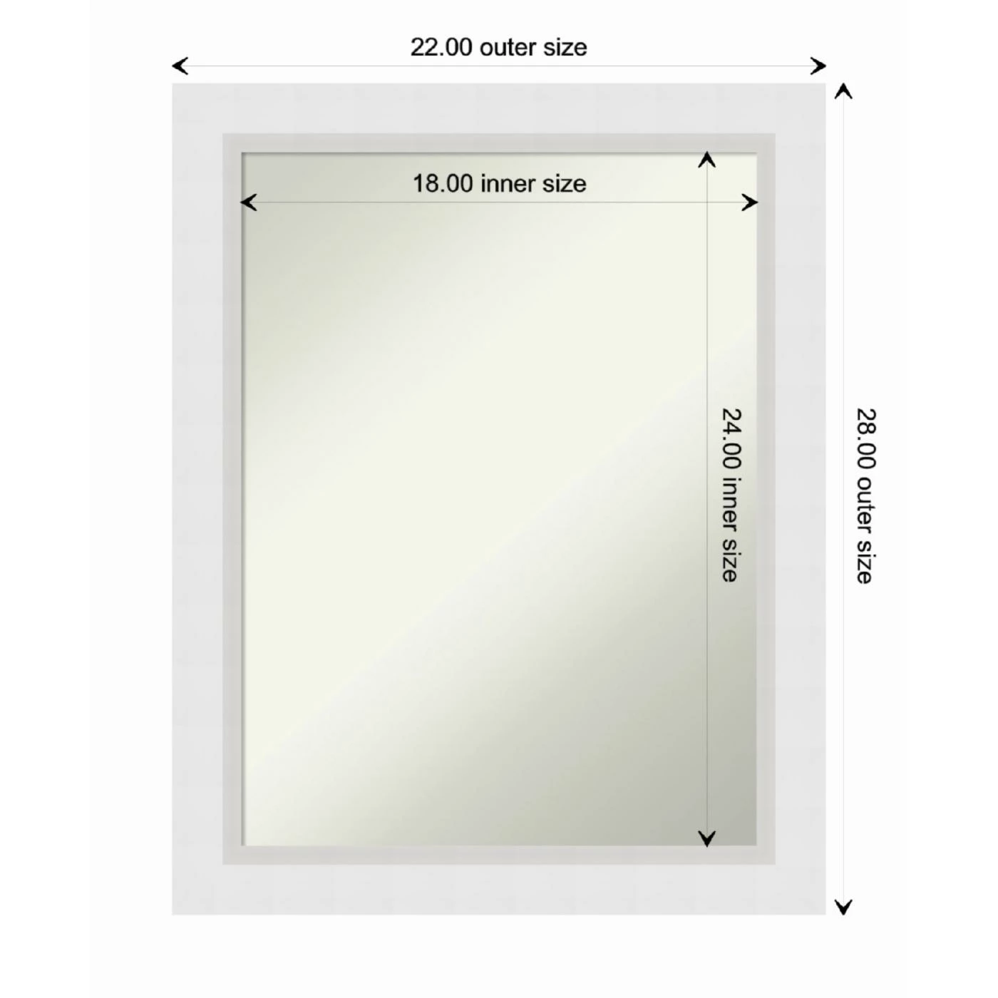 Wholesale ๐ Amanti Art Blanco White Wood Framed Non-Beveled Bathroom Vanity Wall Mirror - 22 X 28 In ๐ - Image 5