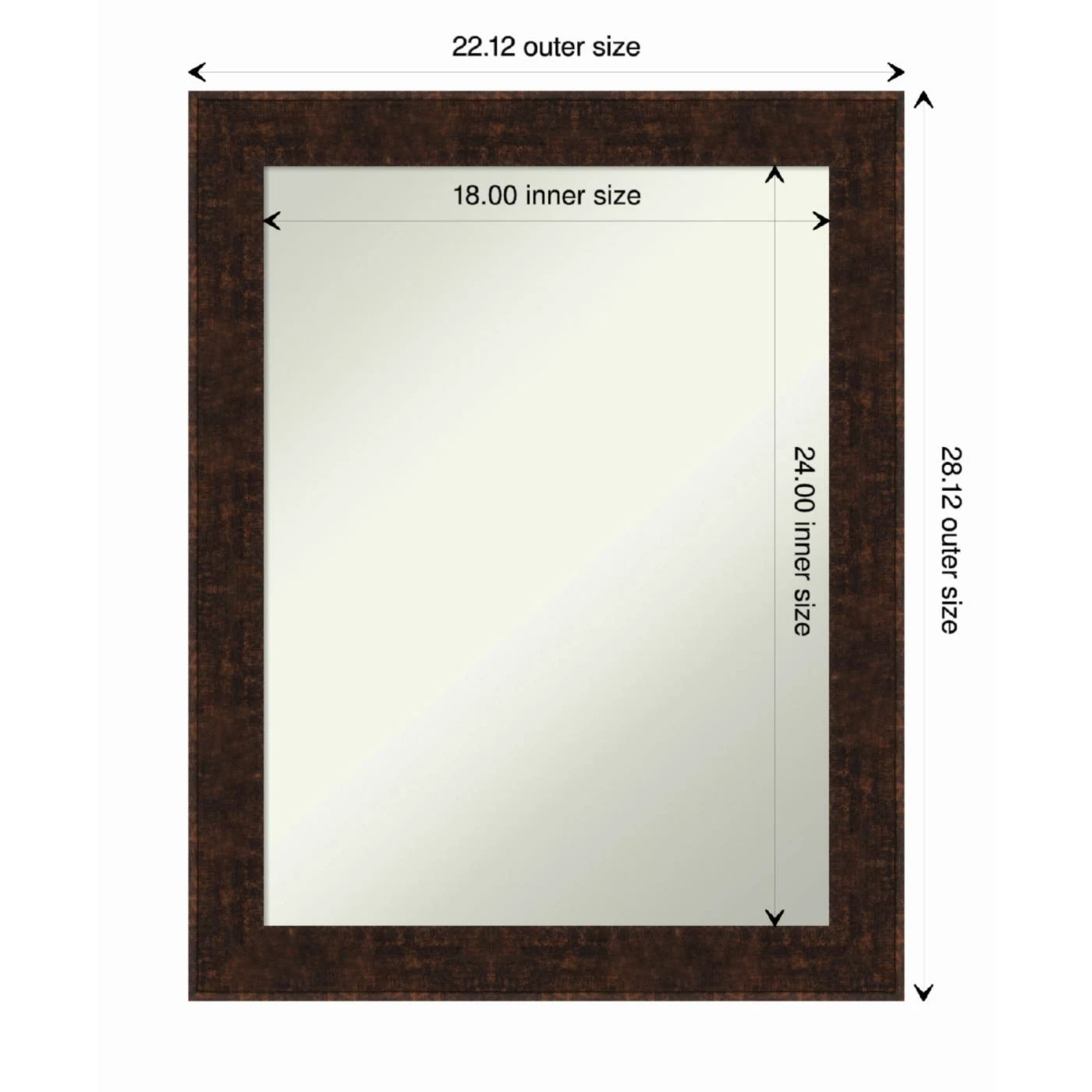 Budget β¨ Amanti Art William Mottled Bronze Framed Non-Beveled Bathroom Vanity Wall Mirror - 22 X 28 In βοΈ - Image 5