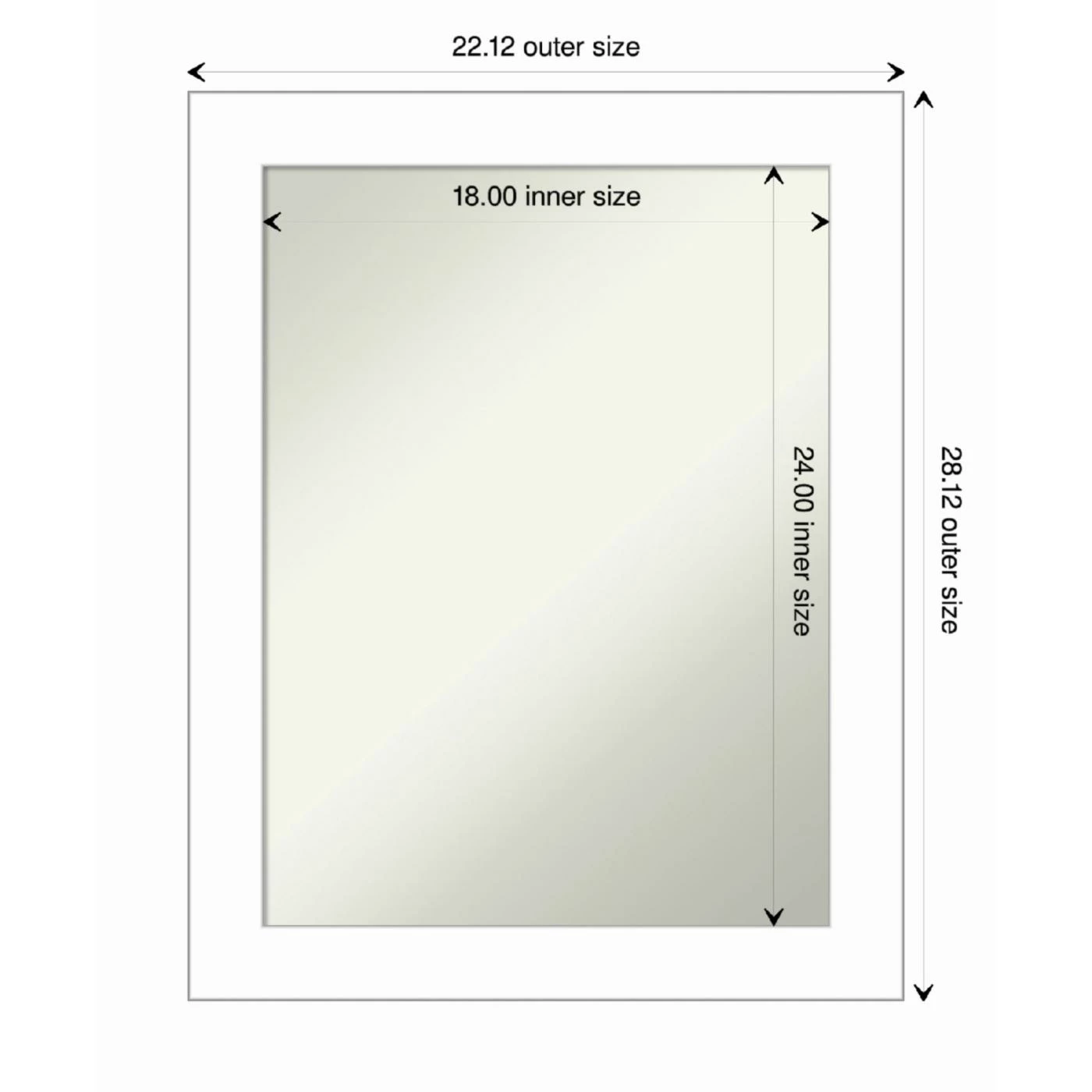 Top 10 𧨠Amanti Art Wedge White Framed Non-Beveled Bathroom Vanity Wall Mirror - 22 X 28 In π - Image 5
