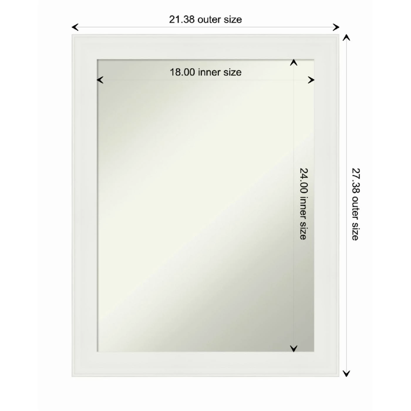 Discount π Amanti Art Vanity White Framed Non-Beveled Bathroom Vanity Wall Mirror - 21.5 X 27.5 In π - Image 5