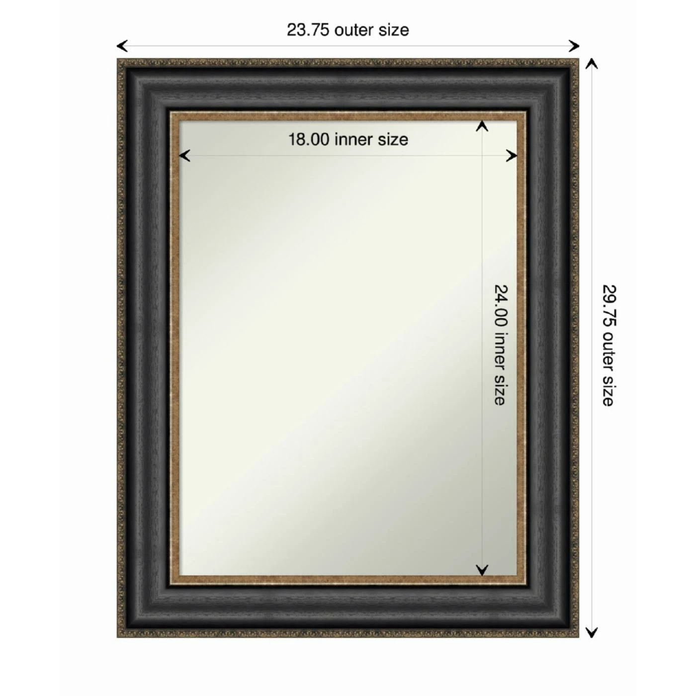 Outlet π Amanti Art Thomas Black Bronze Framed Non-Beveled Bathroom Vanity Wall Mirror - 23.75 X 29.75 In π - Image 5