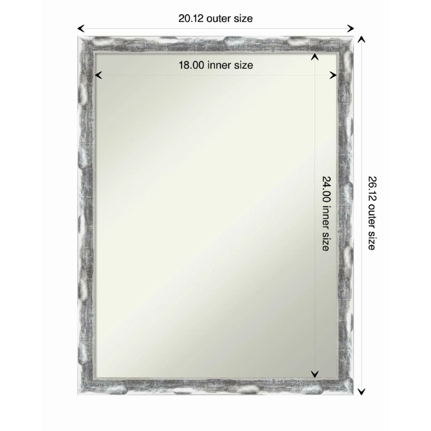 Discount β¨ Amanti Art Scratched Wave Chrome Framed Non-Beveled Bathroom Vanity Wall Mirror - 20 X 26 In βοΈ - Image 5