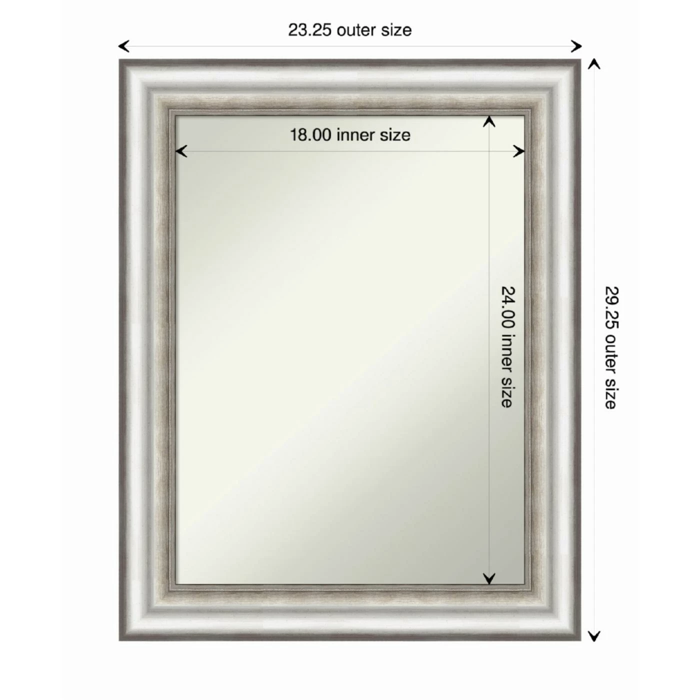 New π Amanti Art Salon Silver Framed Non-Beveled Bathroom Vanity Wall Mirror - 23.25 X 29.25 In π₯° - Image 5