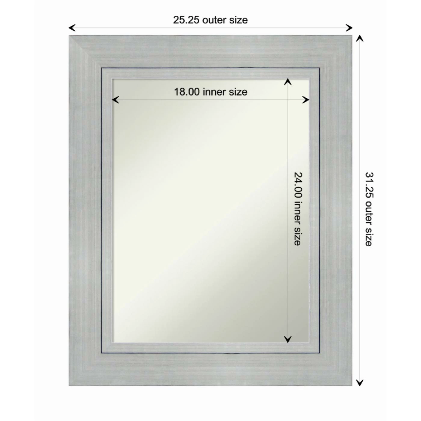 Cheapest β€οΈ Amanti Art Romano Silver Wood Framed Non-Beveled Bathroom Vanity Wall Mirror - 25.25 X 31.25 In β - Image 5