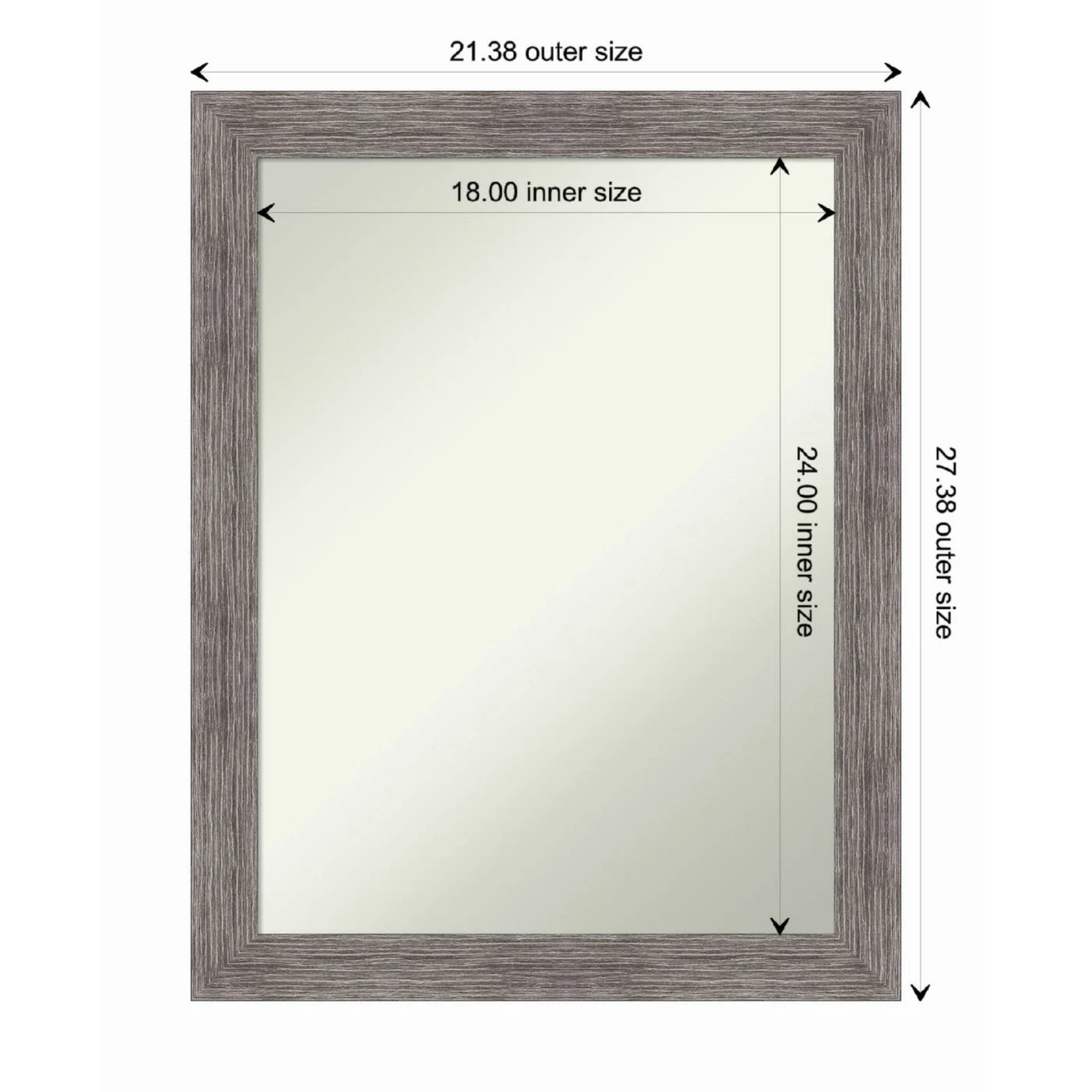 Best reviews of π₯ Amanti Art Pinstripe Plank Grey Narrow Framed Non-Beveled Bathroom Vanity Wall Mirror - 21.5 X 27.5 In β - Image 5